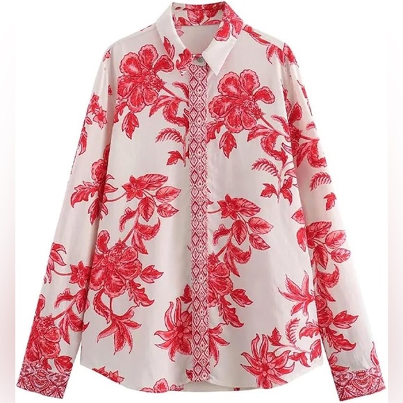 ZARA Grecian Floral Print Set. Size XL  NWT - Picture 3 of 4